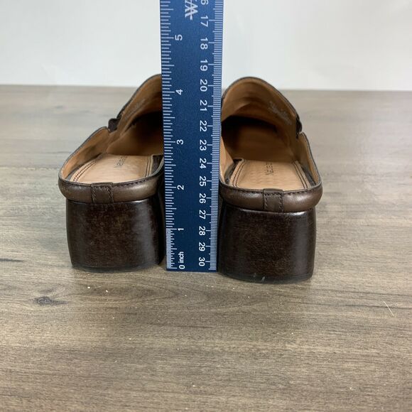 Naturalizer Womens Mules Shoes Leather Size 7.5 M Brown Slide Slip On - Picture 6 of 10